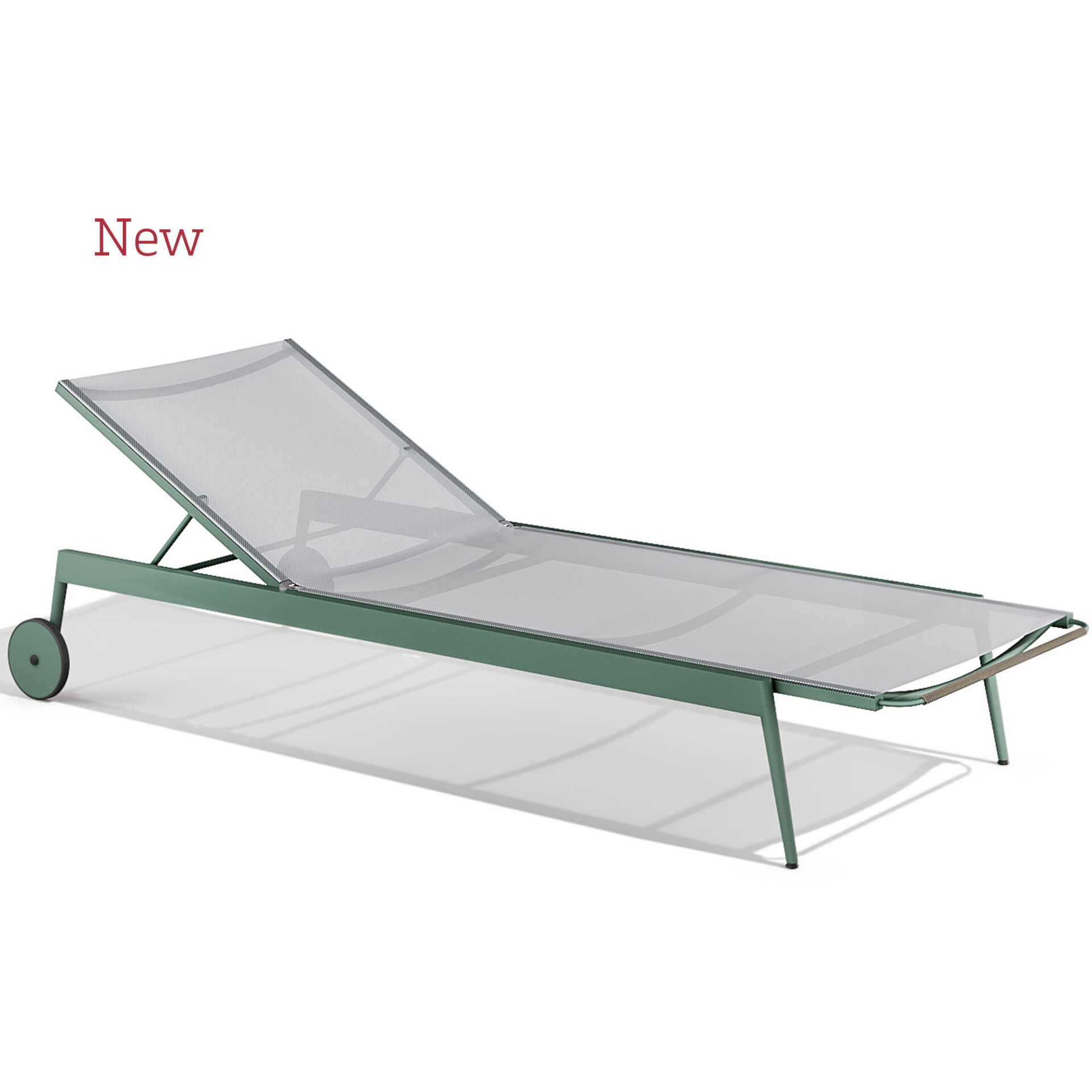 Kissi sun lounger with wheels